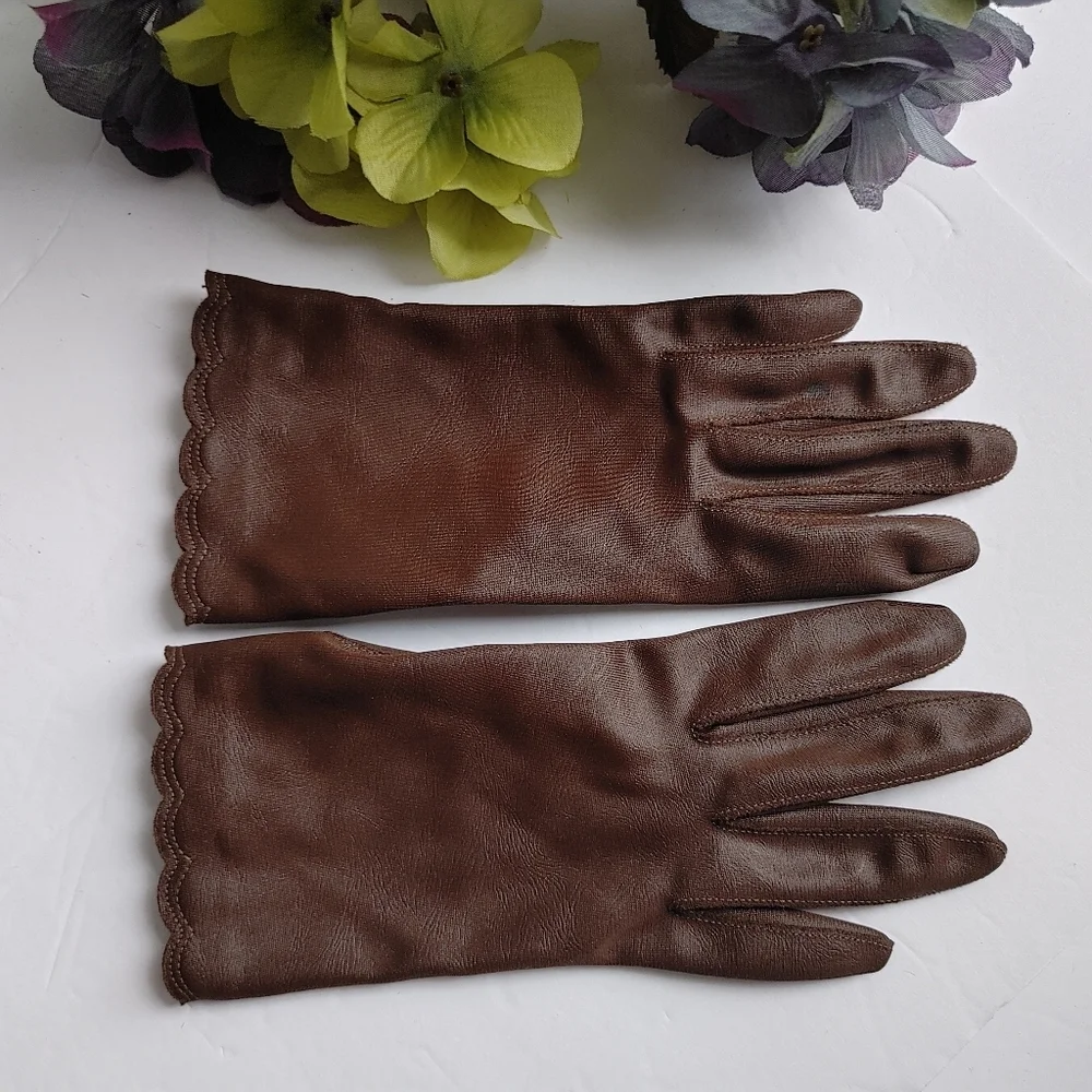 Vintage Fownes Nylo Women's Brown Gloves